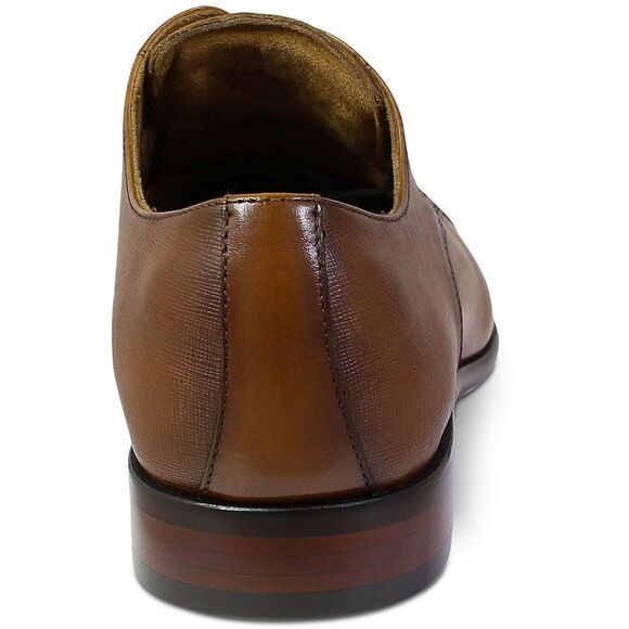 Florsheim Mens Angelo Tan Leather Lace-Up Round Toe Cap Toe Oxfords Shoes NWOB - Picture 2 of 4